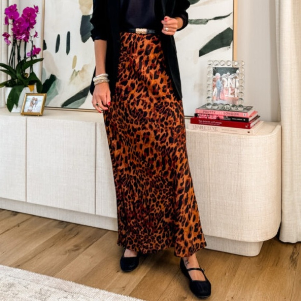 A New Day Brown Black Maxi Skirt Cocktail
